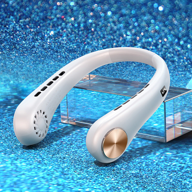 CoolFlow portable neck fan white digital display